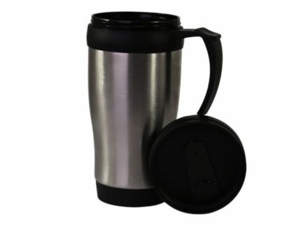 Термокружка пластиковая 400 ml MAX, серебристый